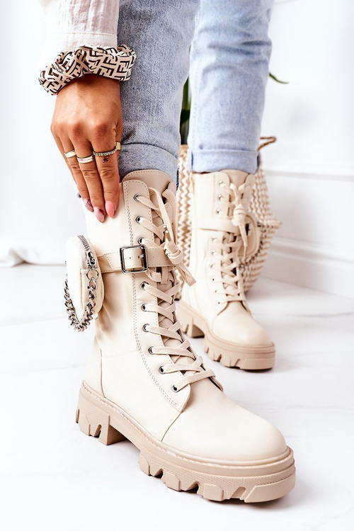 Insulated Boots With A Purse Beige Look At Me Cheap and fashionable